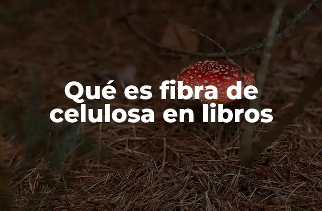 Qué es Fibra de Celulosa en Libros