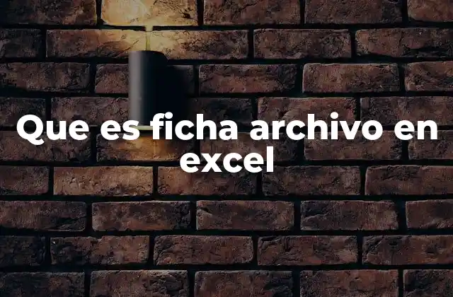 Que es Ficha Archivo en Excel