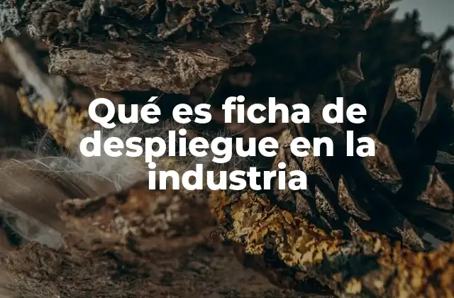Qué es Ficha de Despliegue en la Industria