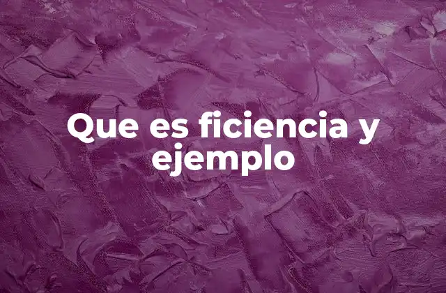 Que es Ficiencia y Ejemplo
