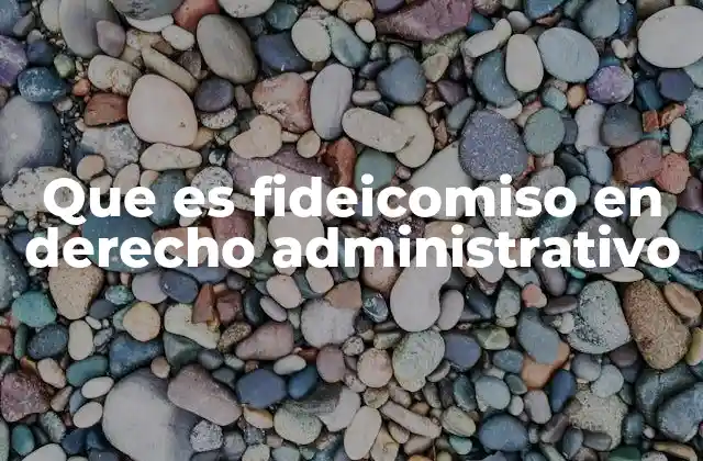 Que es Fideicomiso en Derecho Administrativo