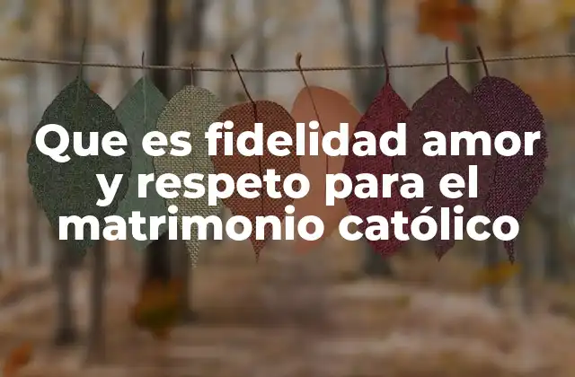 Que es Fidelidad Amor y Respeto para el Matrimonio Católico
