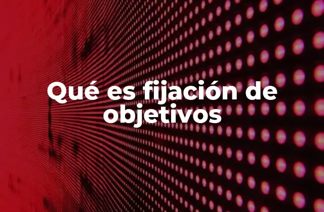 Qué es Fijación de Objetivos