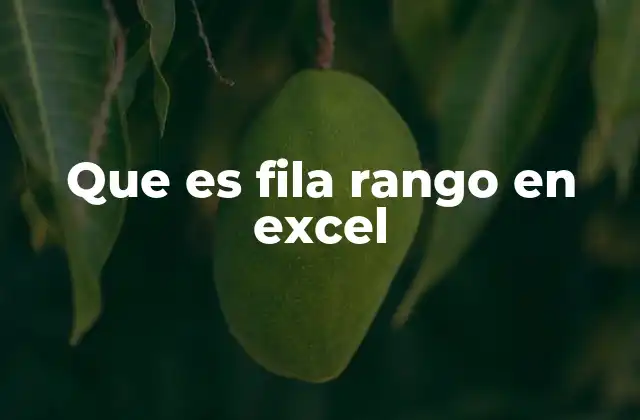 Que es Fila Rango en Excel 2 El rango de filas como herramienta organizativa