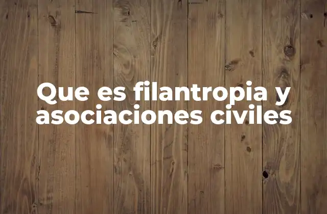 Que es Filantropia y Asociaciones Civiles
