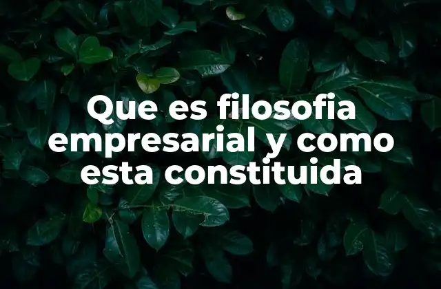 Que es Filosofia Empresarial y como Esta Constituida