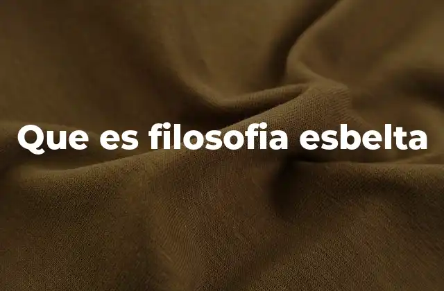 Que es Filosofia Esbelta