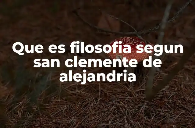 Que es Filosofia Segun San Clemente de Alejandria 2 La filosofía como puente entre la razón y la revelación