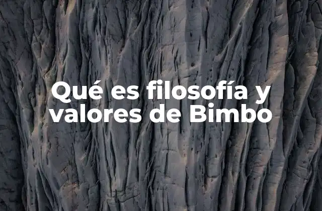 Qué es Filosofía y Valores de Bimbo