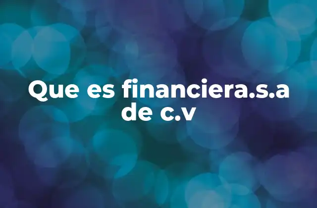 Características de una empresa con la denominación financiera.s.a de c.v