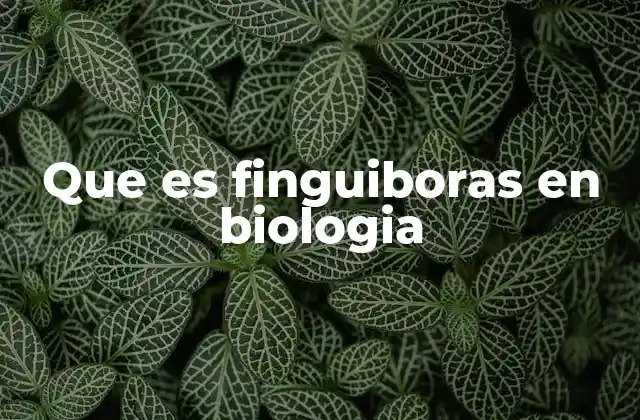 Que es Finguiboras en Biologia