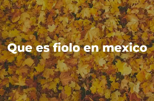 Que es Fiolo en Mexico