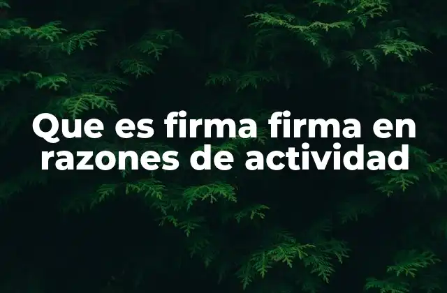 Que es Firma Firma en Razones de Actividad