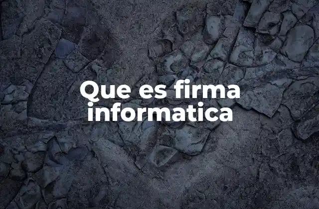 Que es Firma Informatica