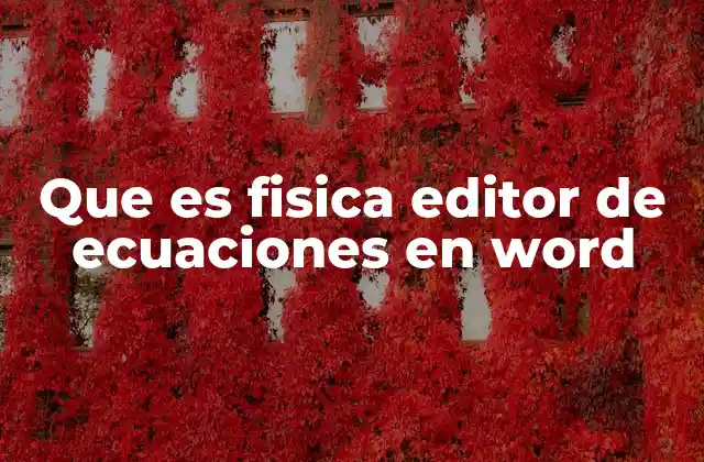 Que es Fisica Editor de Ecuaciones en Word