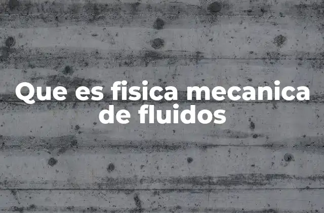Que es Fisica Mecanica de Fluidos