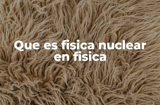 Que es Fisica Nuclear en Fisica