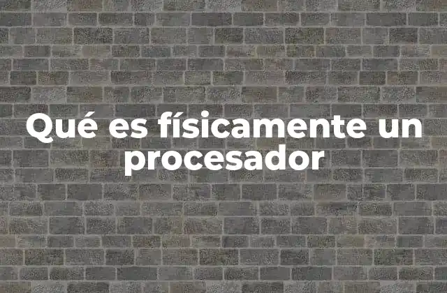 Qué es Físicamente un Procesador