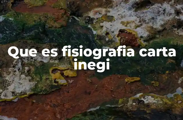 Que es Fisiografia Carta Inegi