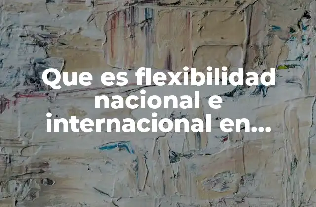 Que es Flexibilidad Nacional e Internacional en Mercadotecnia