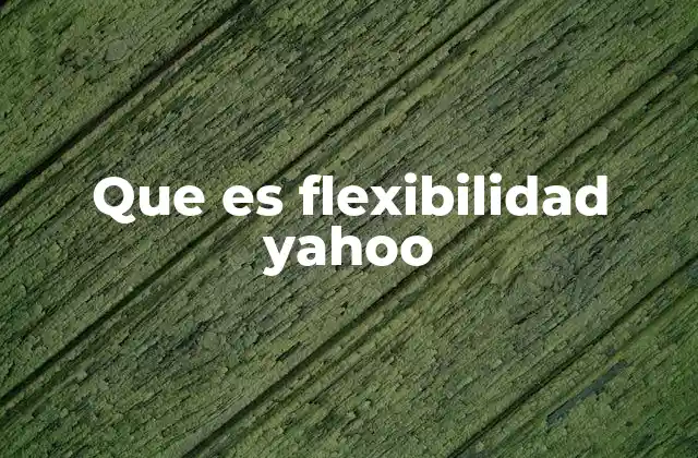 Que es Flexibilidad Yahoo