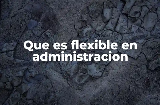 Que es Flexible en Administracion