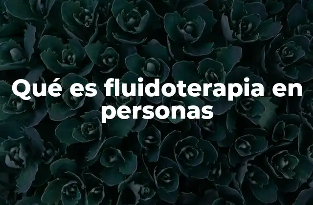Qué es Fluidoterapia en Personas