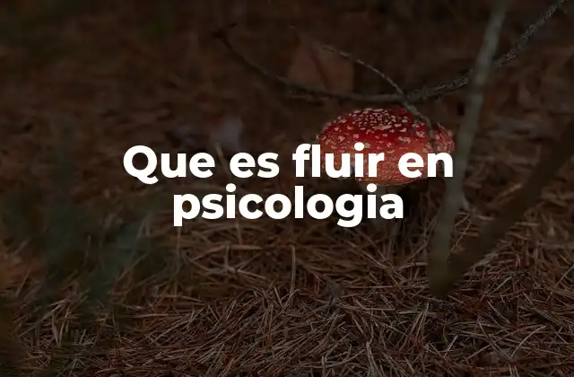 Que es Fluir en Psicologia