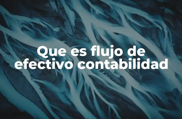 Que es Flujo de Efectivo Contabilidad