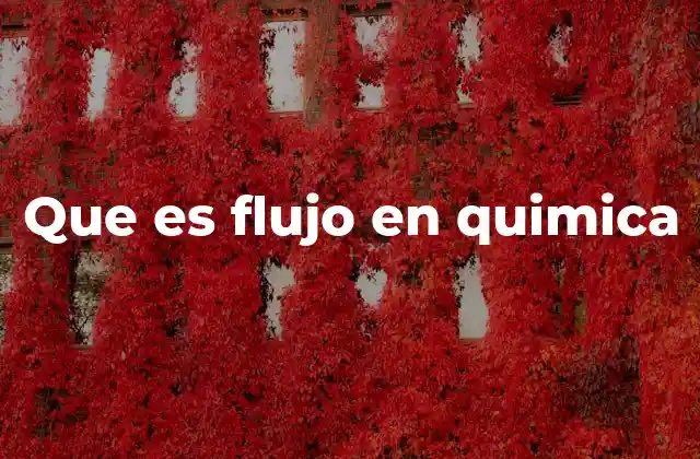 Que es Flujo en Quimica