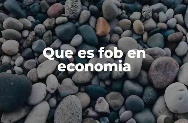 Que es Fob en Economia