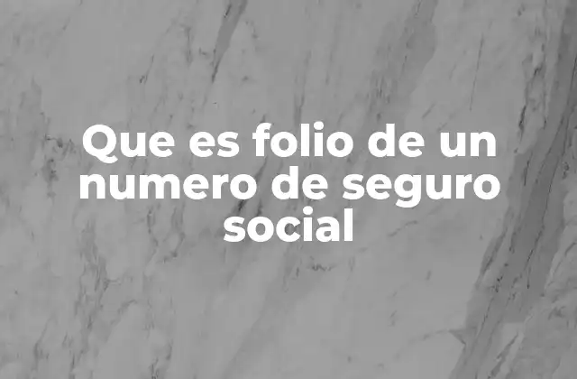 Que es Folio de un Numero de Seguro Social 2 La importancia del folio en los registros oficiales