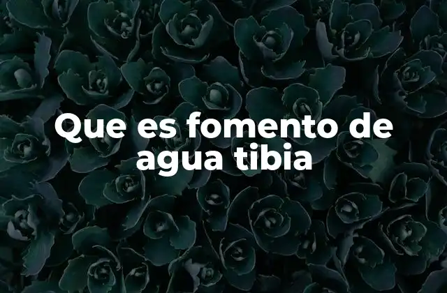 Que es Fomento de Agua Tibia 2 El agua tibia como herramienta para el bienestar