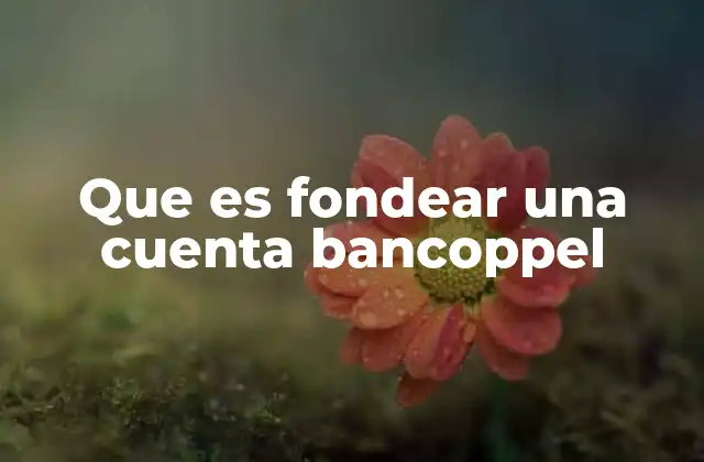 Que es Fondear una Cuenta Bancoppel