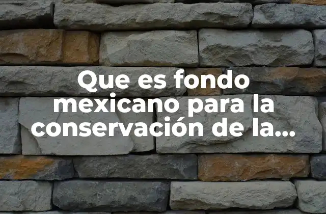 Que es Fondo Mexicano para la Conservación de la Naturaleza