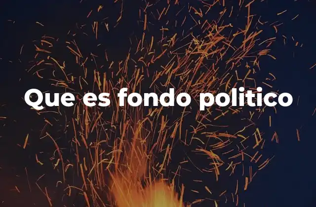 Que es Fondo Politico