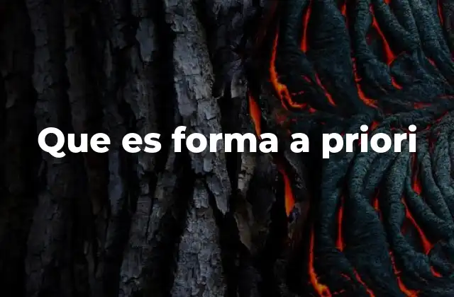 Que es Forma a Priori