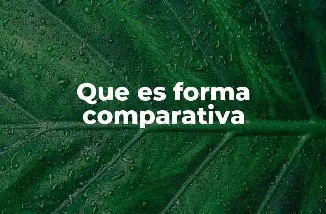 Que es Forma Comparativa