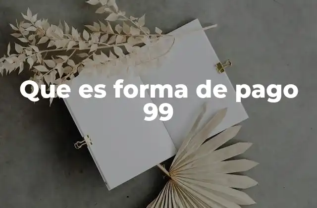 Que es Forma de Pago 99