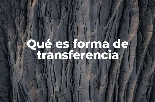 Qué es Forma de Transferencia