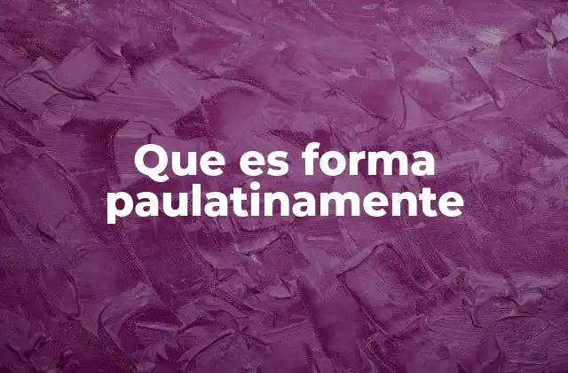 Que es Forma Paulatinamente