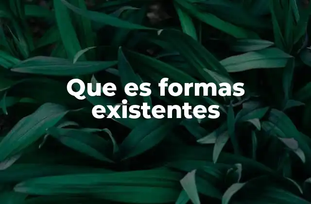 Que es Formas Existentes