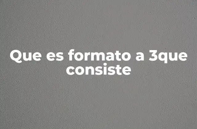 Que es Formato a 3que Consiste