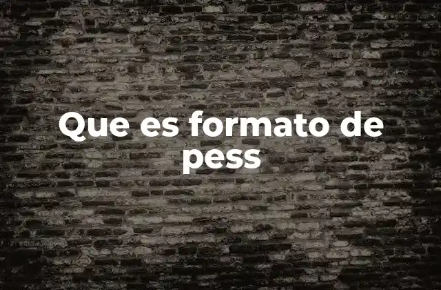 Que es Formato de Pess
