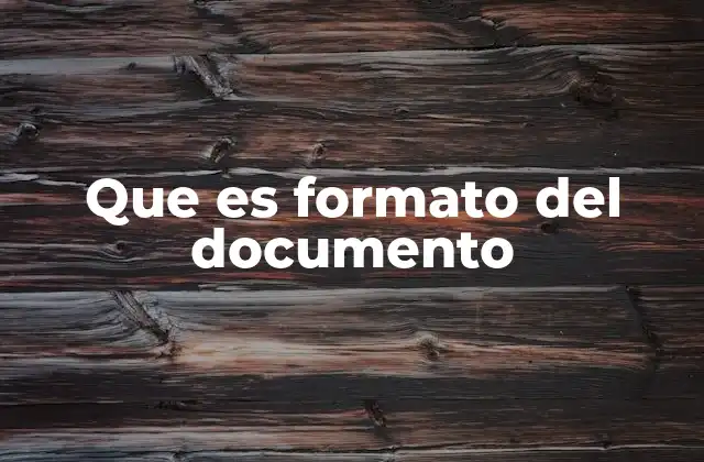Que es Formato Del Documento