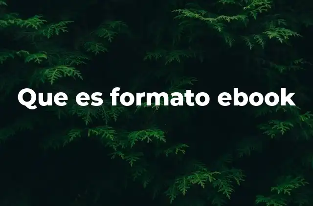 Que es Formato Ebook