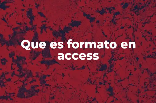 Que es Formato en Access