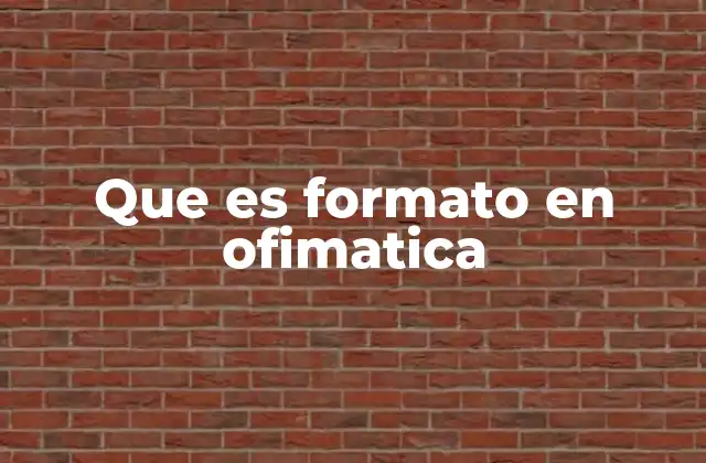 Que es Formato en Ofimatica