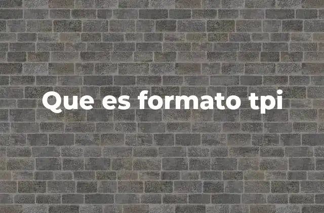 Que es Formato Tpi