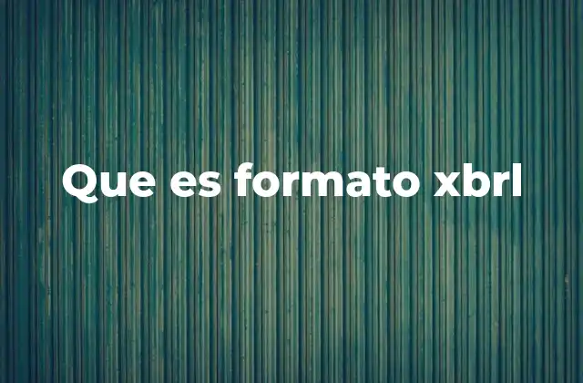 Que es Formato Xbrl